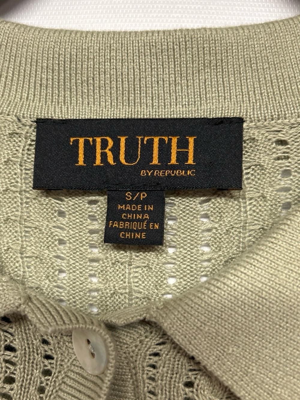 TRUTH Olive Knit Short-Sleeve Polo Top - Picture 2 of 4